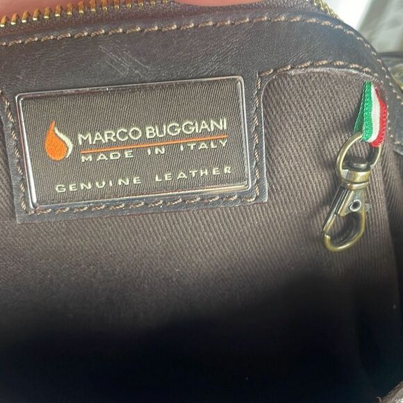 Italian Leather Hair On Hide Cow Print Satchel Chocolate Brown - Picture 13 of 13